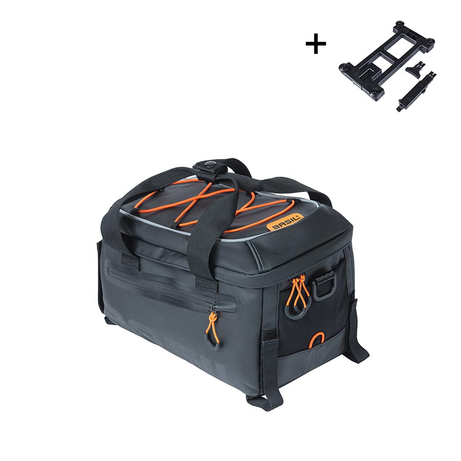 Basil | Miles MIK | 7L Pannier Bag Black/Orange