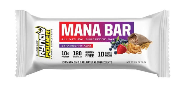 Ryno Power, Mana Bar, Bars, Strawberry/Acai 