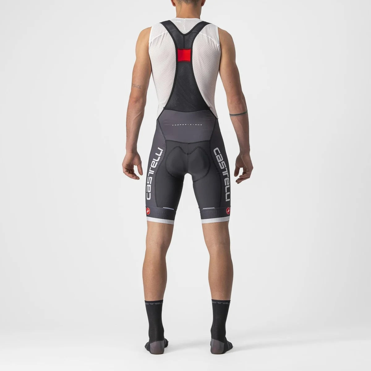 Bib short Castelli Competizione, coloris Gris Foncé-Noir