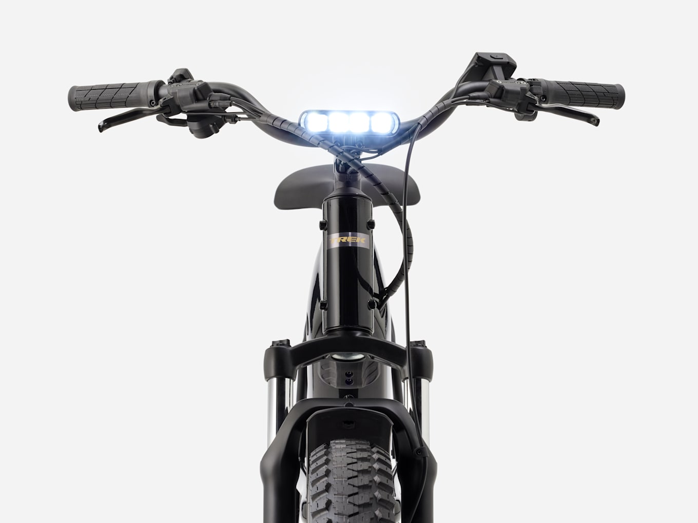 Fat bike électrique Trek Borrego+, cockpit
